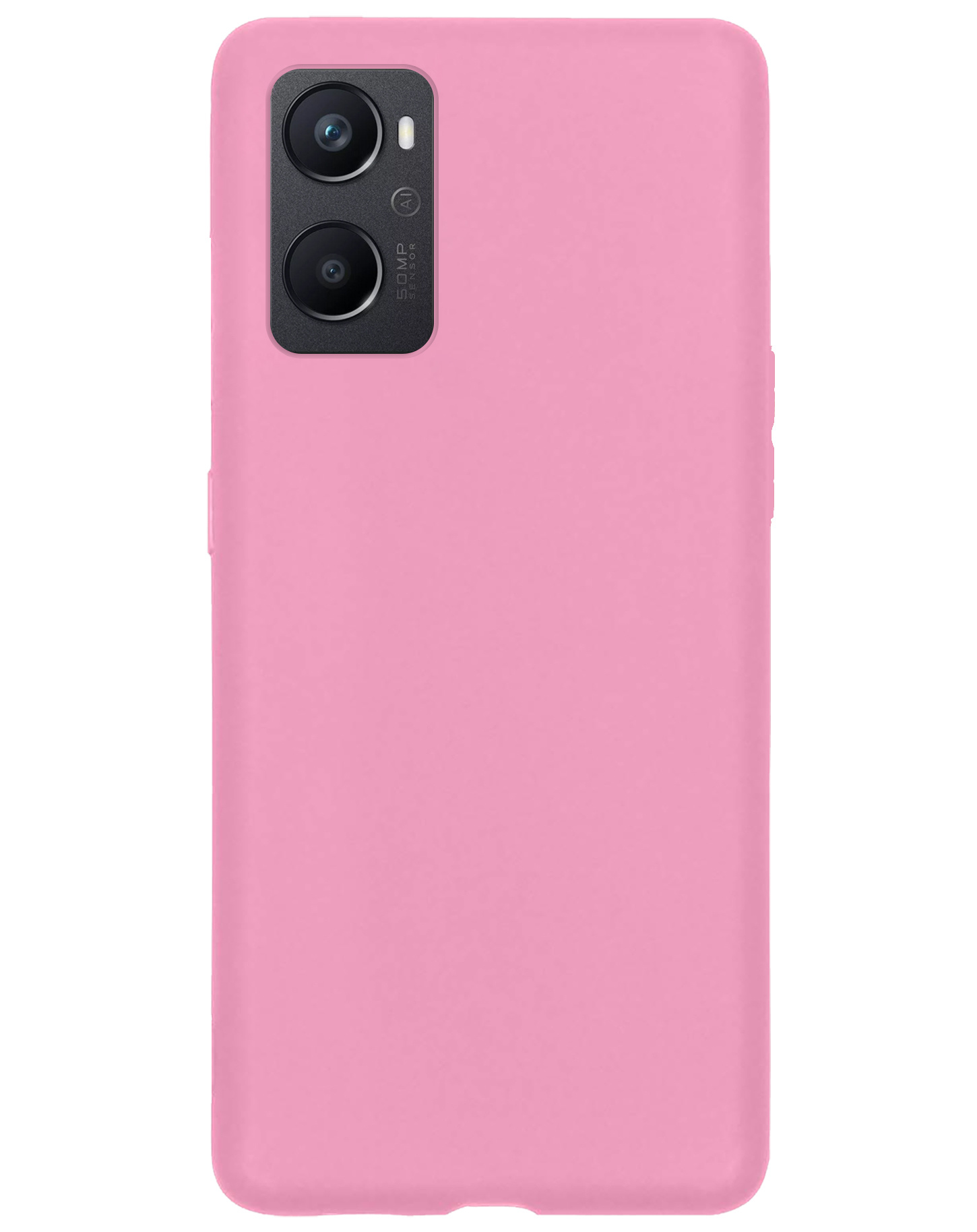 NoXx OPPO A76 Hoesje Back Cover Siliconen Case Hoes Met Screenprotector - Lichtroze