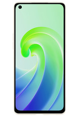 NoXx Hoes Geschikt voor OPPO A76 Hoesje Cover Siliconen Back Case Hoes Met Screenprotector - Wit