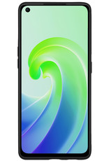NoXx Hoes Geschikt voor OPPO A76 Hoesje Cover Siliconen Back Case Hoes Met Screenprotector - Zwart