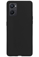 NoXx OPPO A76 Hoesje Back Cover Siliconen Case Hoes Met Screenprotector - Zwart