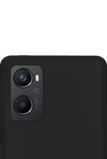 NoXx Hoes Geschikt voor OPPO A76 Hoesje Cover Siliconen Back Case Hoes Met Screenprotector - Zwart