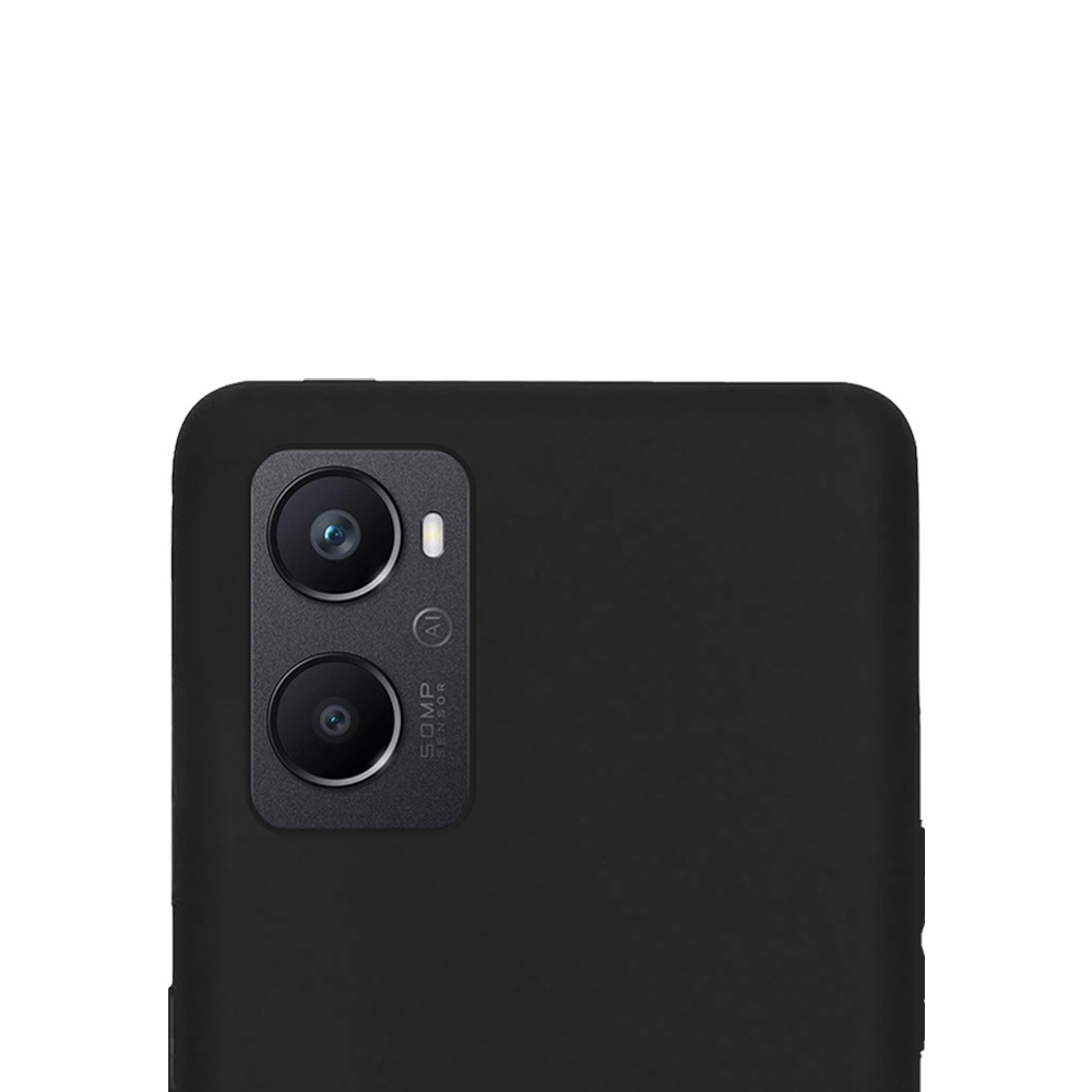 NoXx OPPO A76 Hoesje Back Cover Siliconen Case Hoes Met Screenprotector - Zwart