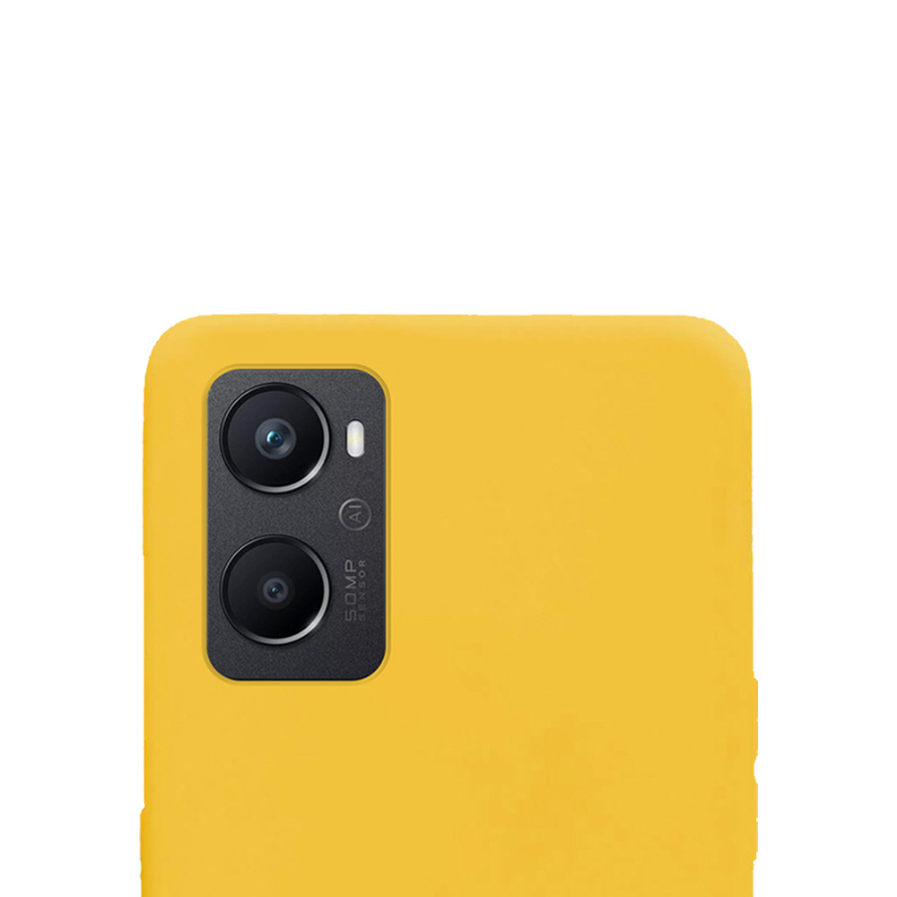 NoXx Hoes Geschikt voor OPPO A76 Hoesje Cover Siliconen Back Case Hoes Met 2x Screenprotector - Geel