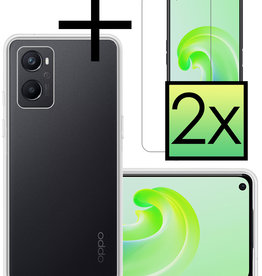 NoXx NoXx OPPO A76 Hoesje Siliconen Met 2x Screenprotector - Transparant