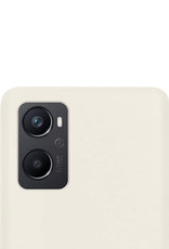 NoXx Hoes Geschikt voor OPPO A76 Hoesje Cover Siliconen Back Case Hoes Met 2x Screenprotector - Wit