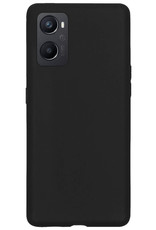 NoXx Hoes Geschikt voor OPPO A76 Hoesje Cover Siliconen Back Case Hoes Met 2x Screenprotector - Zwart