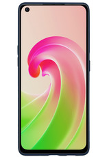 Nomfy Hoesje Geschikt voor OPPO A76 Hoesje Siliconen Cover Case Met Screenprotector - Hoes Geschikt voor OPPO A76 Hoes Back Case - Donkerblauw