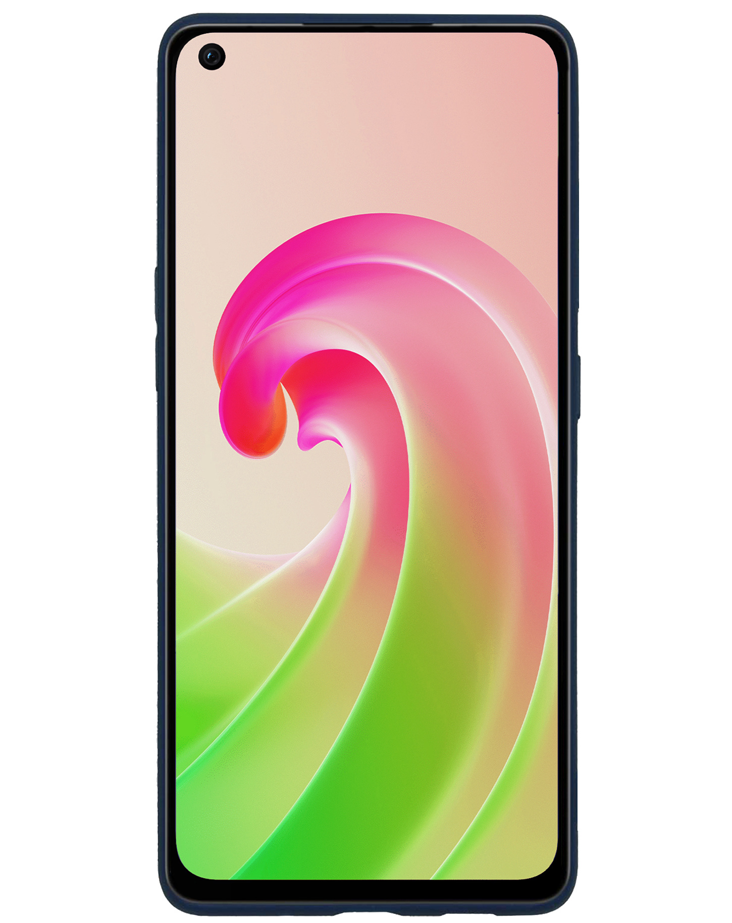Nomfy Hoesje Geschikt voor OPPO A76 Hoesje Siliconen Cover Case Met Screenprotector - Hoes Geschikt voor OPPO A76 Hoes Back Case - Donkerblauw