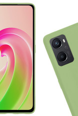 Nomfy Hoesje Geschikt voor OPPO A76 Hoesje Siliconen Cover Case Met Screenprotector - Hoes Geschikt voor OPPO A76 Hoes Back Case - Groen