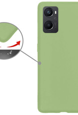 Nomfy Hoesje Geschikt voor OPPO A76 Hoesje Siliconen Cover Case Met Screenprotector - Hoes Geschikt voor OPPO A76 Hoes Back Case - Groen