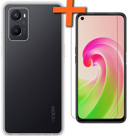 Nomfy Nomfy OPPO A76 Hoesje Siliconen Met Screenprotector - Transparant