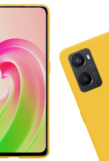 Nomfy Hoesje Geschikt voor OPPO A76 Hoesje Siliconen Cover Case Met 2x Screenprotector - Hoes Geschikt voor OPPO A76 Hoes Back Case - Geel