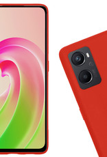 Nomfy Hoesje Geschikt voor OPPO A76 Hoesje Siliconen Cover Case Met 2x Screenprotector - Hoes Geschikt voor OPPO A76 Hoes Back Case - Rood