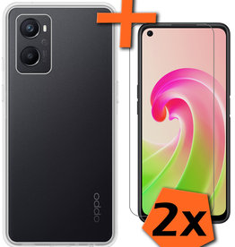 Nomfy Nomfy OPPO A76 Hoesje Siliconen Met 2x Screenprotector - Transparant