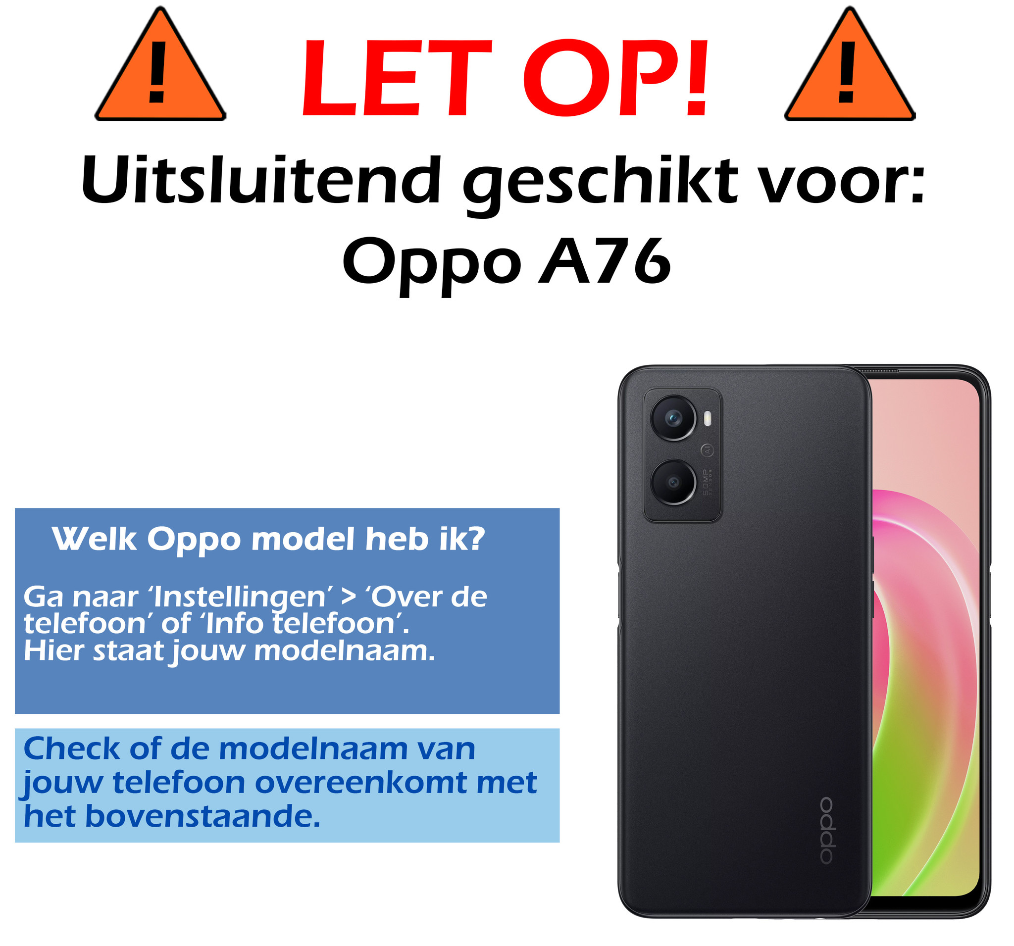 Nomfy Hoesje Geschikt voor OPPO A76 Hoesje Siliconen Cover Case Met 2x Screenprotector - Hoes Geschikt voor OPPO A76 Hoes Back Case - Wit