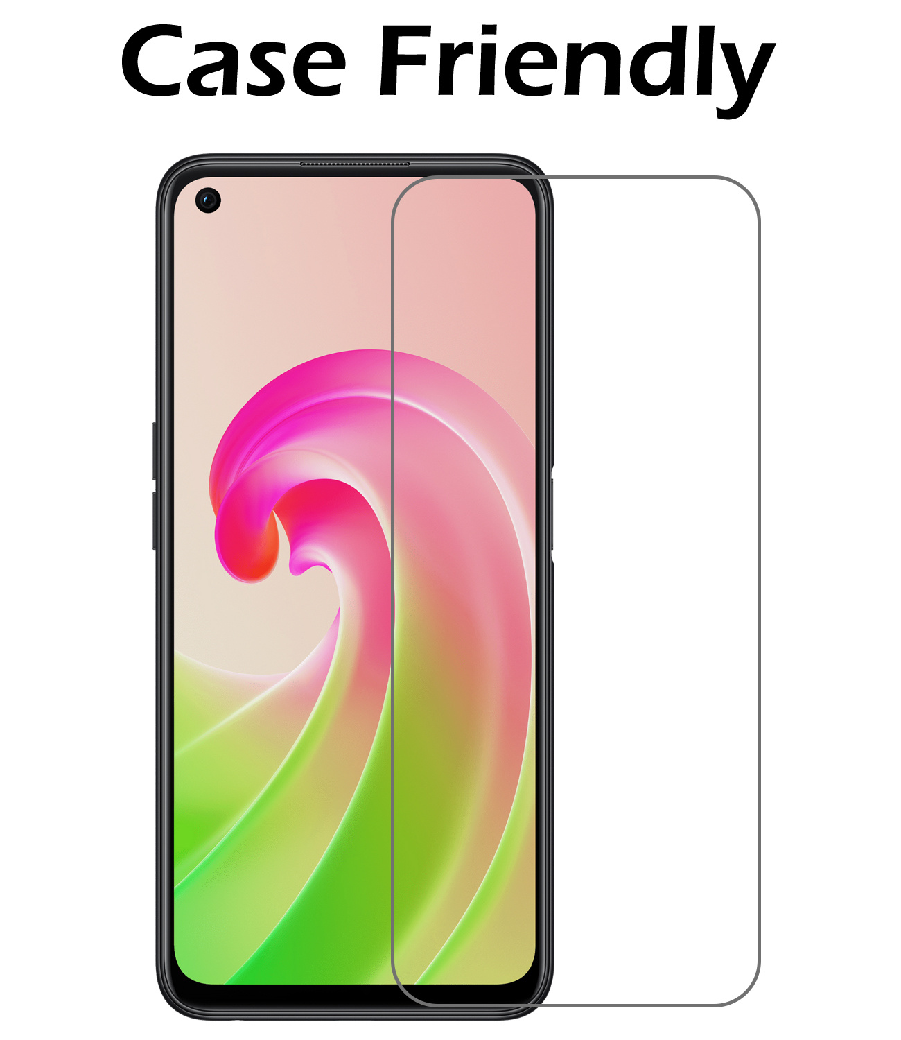 Nomfy Hoesje Geschikt voor OPPO A76 Hoesje Siliconen Cover Case Met 2x Screenprotector - Hoes Geschikt voor OPPO A76 Hoes Back Case - Wit