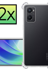 NoXx Hoes Geschikt voor OPPO A96 Hoesje Siliconen Cover Shock Proof Back Case Shockproof Hoes - Transparant - 2x