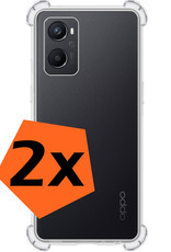 Nomfy Hoesje Geschikt voor OPPO A96 Hoesje Shock Proof Cover Case Shockproof - Hoes Geschikt voor OPPO A96 Hoes Siliconen Back Case - Transparant - 2 PACK