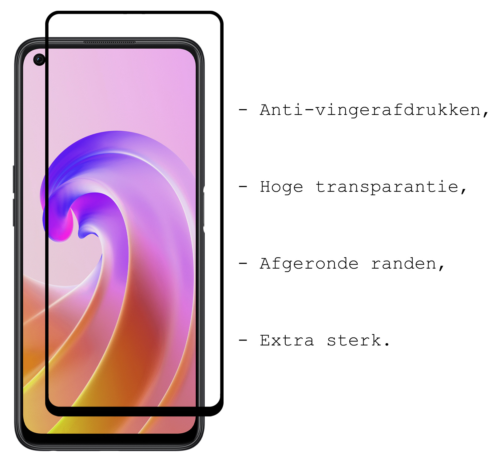 BASEY. Screenprotector Geschikt voor OPPO A96 Screenprotector Beschermglas Full Cover - Screenprotector Geschikt voor OPPO A96 Screen Protector Full Cover - 2 Stuks