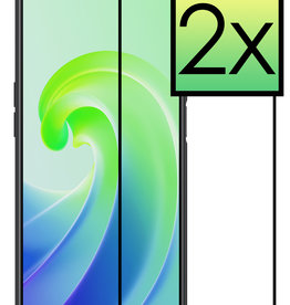 NoXx OPPO A96 Screenprotector Glas Full Cover - 2 PACK