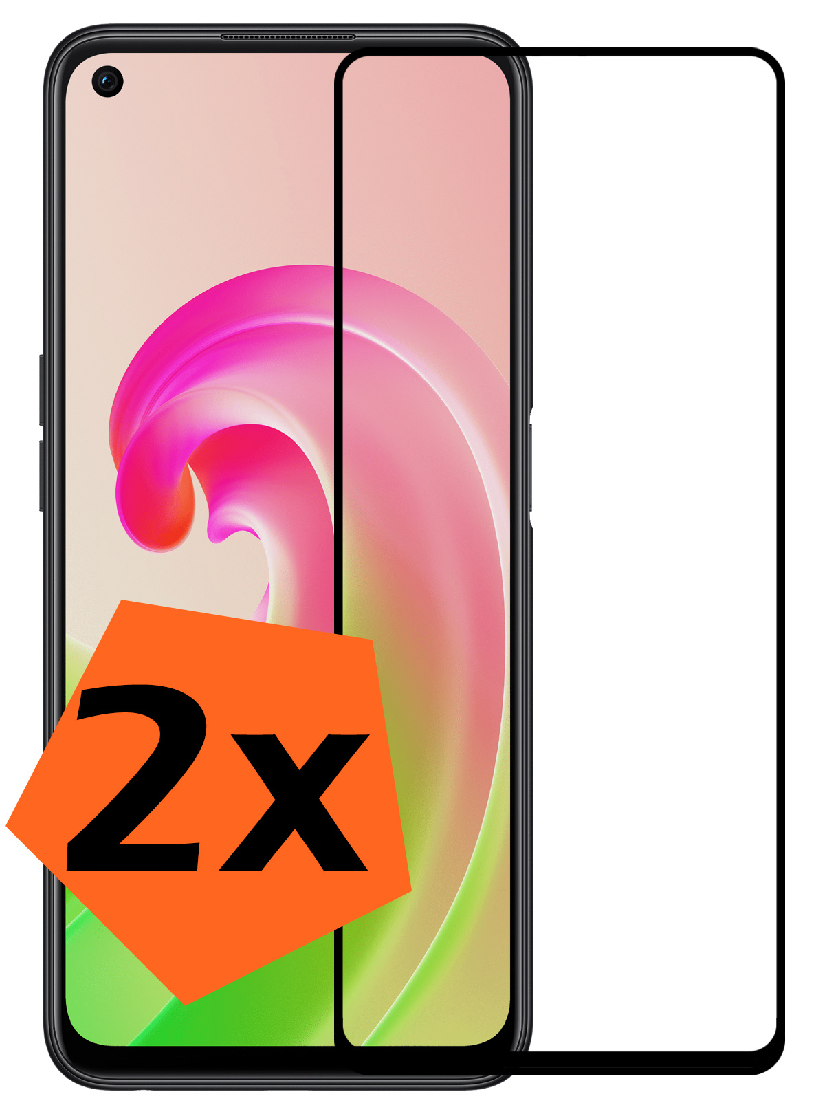 Nomfy Screenprotector Geschikt voor OPPO A96 Screenprotector Bescherm Glas - Screenprotector Geschikt voor OPPO A96 Screen Protector Tempered Glass Full Screen Full Cover - 2 PACK