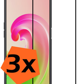 Nomfy Nomfy OPPO A96 Screenprotector Glas Full Cover - 3 PACK