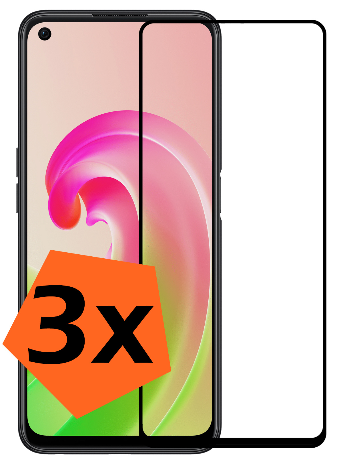 Nomfy Screenprotector Geschikt voor OPPO A96 Screenprotector Bescherm Glas - Screenprotector Geschikt voor OPPO A96 Screen Protector Tempered Glass Full Screen Full Cover - 3 PACK