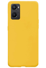BASEY. Hoes Geschikt voor OPPO A96 Hoesje Siliconen Back Cover Case - Hoesje Geschikt voor OPPO A96 Hoes Cover Hoesje - Geel