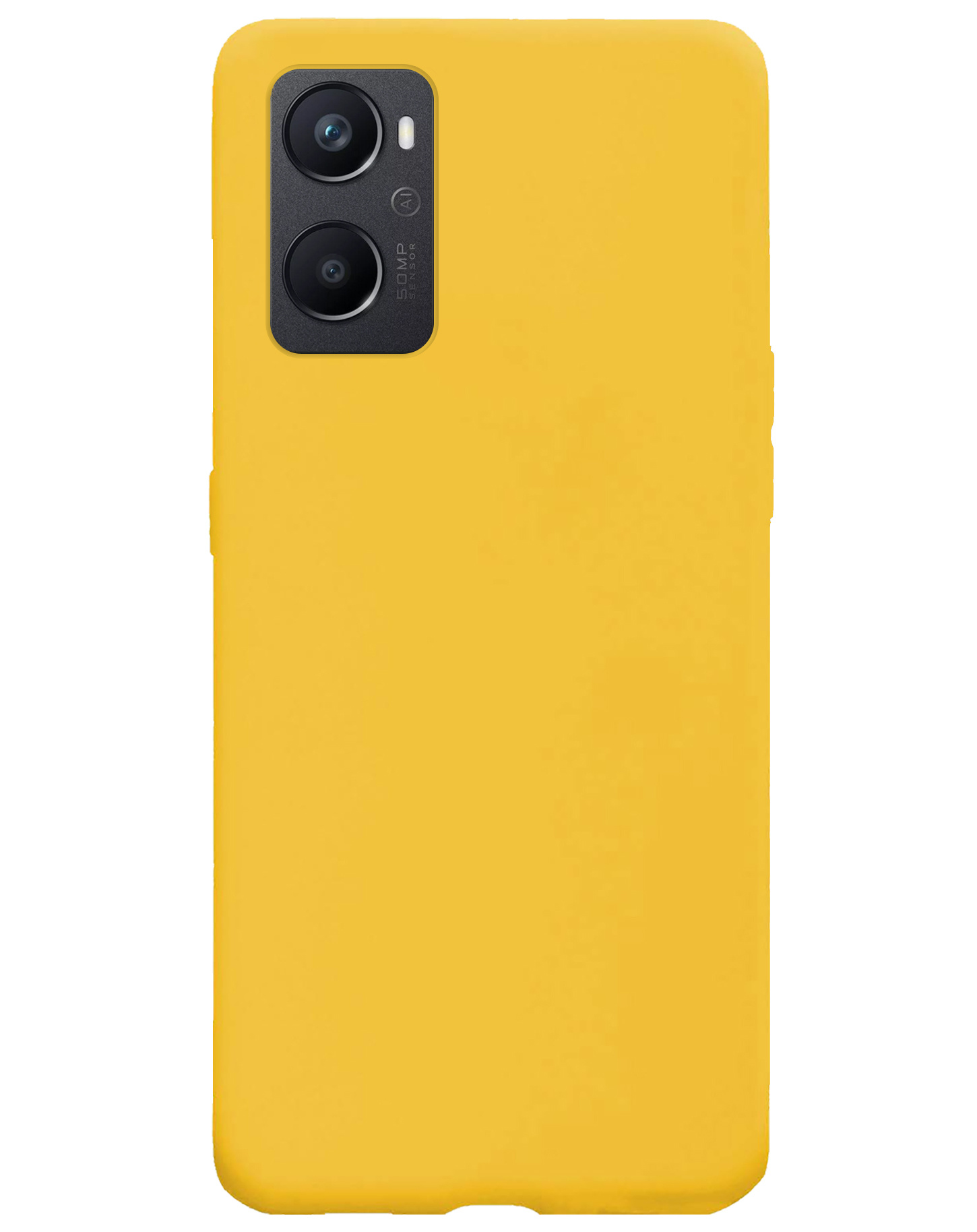 BASEY. Hoes Geschikt voor OPPO A96 Hoesje Siliconen Back Cover Case - Hoesje Geschikt voor OPPO A96 Hoes Cover Hoesje - Geel