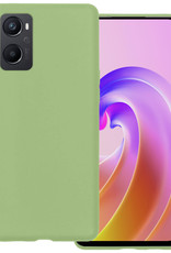 BASEY. Hoes Geschikt voor OPPO A96 Hoesje Siliconen Back Cover Case - Hoesje Geschikt voor OPPO A96 Hoes Cover Hoesje - Groen