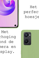 BASEY. Hoes Geschikt voor OPPO A96 Hoesje Siliconen Back Cover Case - Hoesje Geschikt voor OPPO A96 Hoes Cover Hoesje - Groen