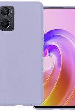 BASEY. Hoes Geschikt voor OPPO A96 Hoesje Siliconen Back Cover Case - Hoesje Geschikt voor OPPO A96 Hoes Cover Hoesje - Lila