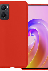 BASEY. Hoes Geschikt voor OPPO A96 Hoesje Siliconen Back Cover Case - Hoesje Geschikt voor OPPO A96 Hoes Cover Hoesje - Rood