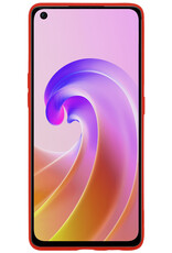 BASEY. Hoes Geschikt voor OPPO A96 Hoesje Siliconen Back Cover Case - Hoesje Geschikt voor OPPO A96 Hoes Cover Hoesje - Rood