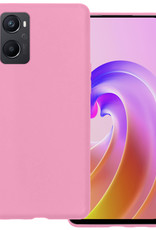 BASEY. Hoes Geschikt voor OPPO A96 Hoesje Siliconen Back Cover Case - Hoesje Geschikt voor OPPO A96 Hoes Cover Hoesje - Lichtroze