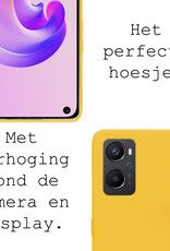 BASEY. Hoes Geschikt voor OPPO A96 Hoesje Siliconen Back Cover Case - Hoesje Geschikt voor OPPO A96 Hoes Cover Hoesje - Geel - 2 Stuks