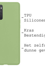 BASEY. Hoes Geschikt voor OPPO A96 Hoesje Siliconen Back Cover Case - Hoesje Geschikt voor OPPO A96 Hoes Cover Hoesje - Groen - 2 Stuks
