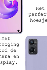 BASEY. Hoes Geschikt voor OPPO A96 Hoesje Siliconen Back Cover Case - Hoesje Geschikt voor OPPO A96 Hoes Cover Hoesje - Lila - 2 Stuks