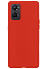 BASEY. Hoes Geschikt voor OPPO A96 Hoesje Siliconen Back Cover Case - Hoesje Geschikt voor OPPO A96 Hoes Cover Hoesje - Rood - 2 Stuks