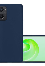 NoXx Hoes Geschikt voor OPPO A96 Hoesje Cover Siliconen Back Case Hoes - Donkerblauw