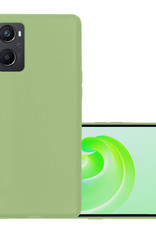 NoXx Hoes Geschikt voor OPPO A96 Hoesje Cover Siliconen Back Case Hoes - Groen