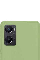 NoXx Hoes Geschikt voor OPPO A96 Hoesje Cover Siliconen Back Case Hoes - Groen