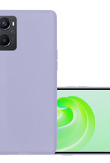 NoXx Hoes Geschikt voor OPPO A96 Hoesje Cover Siliconen Back Case Hoes - Lila