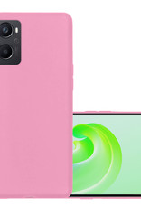 NoXx Hoes Geschikt voor OPPO A96 Hoesje Cover Siliconen Back Case Hoes - Lichtroze