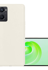NoXx Hoes Geschikt voor OPPO A96 Hoesje Cover Siliconen Back Case Hoes - Wit
