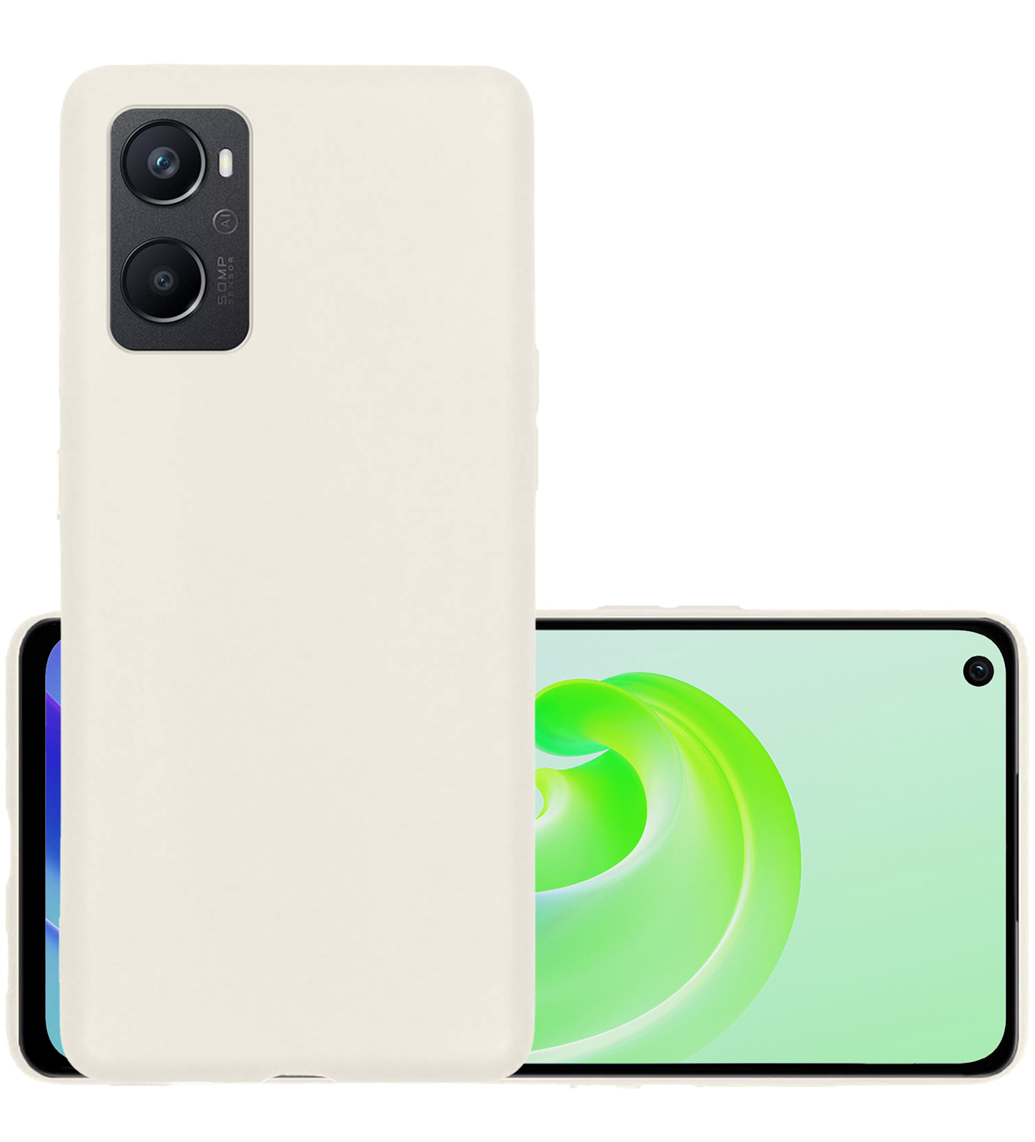 NoXx Hoes Geschikt voor OPPO A96 Hoesje Cover Siliconen Back Case Hoes - Wit