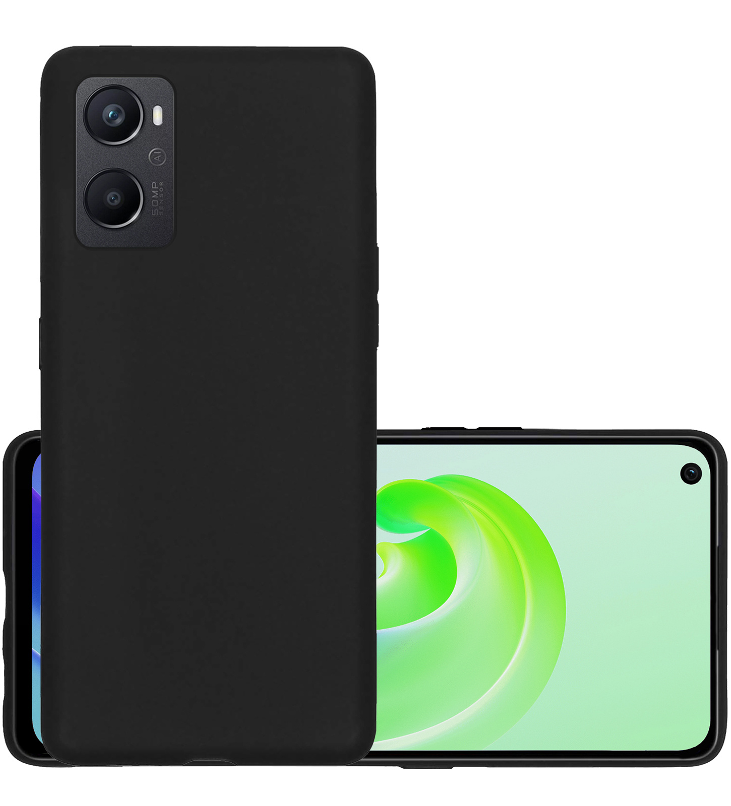 NoXx Hoes Geschikt voor OPPO A96 Hoesje Cover Siliconen Back Case Hoes - Zwart