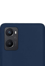 NoXx Hoes Geschikt voor OPPO A96 Hoesje Cover Siliconen Back Case Hoes - Donkerblauw - 2x