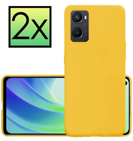 NoXx NoXx OPPO A96 Hoesje Siliconen - Geel - 2 PACK