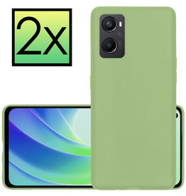 NoXx NoXx OPPO A96 Hoesje Siliconen - Groen - 2 PACK
